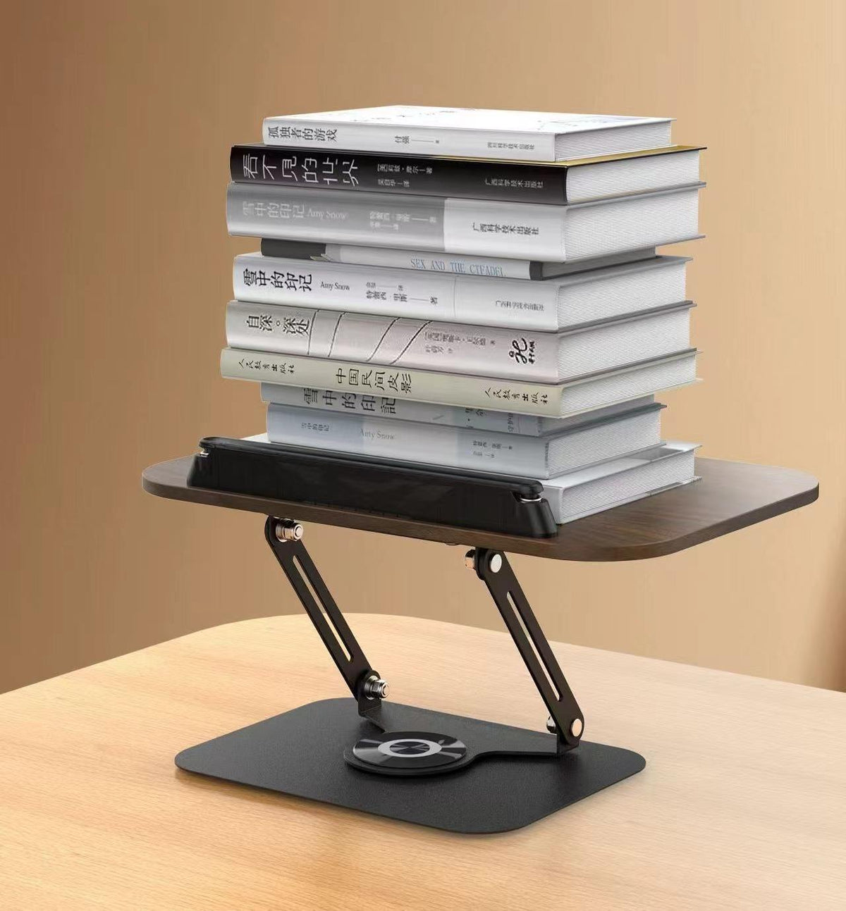 Adjustable 360° Rotating Book Stand for Reading in Bed – Hands-Free Book Holder