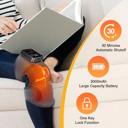 Cordless Heated Knee Massager – 3 Vibration Modes & 5 Heat Levels