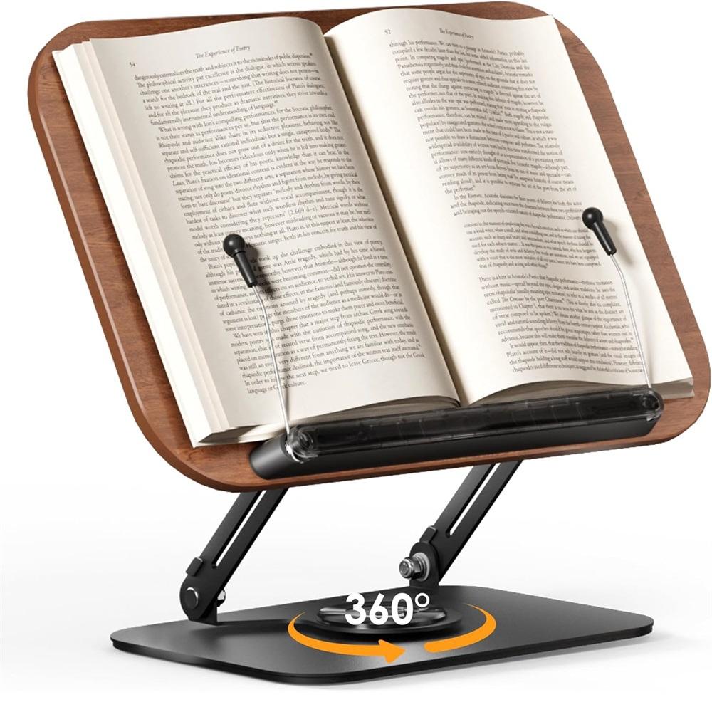 Adjustable 360° Rotating Book Stand for Reading in Bed – Hands-Free Book Holder