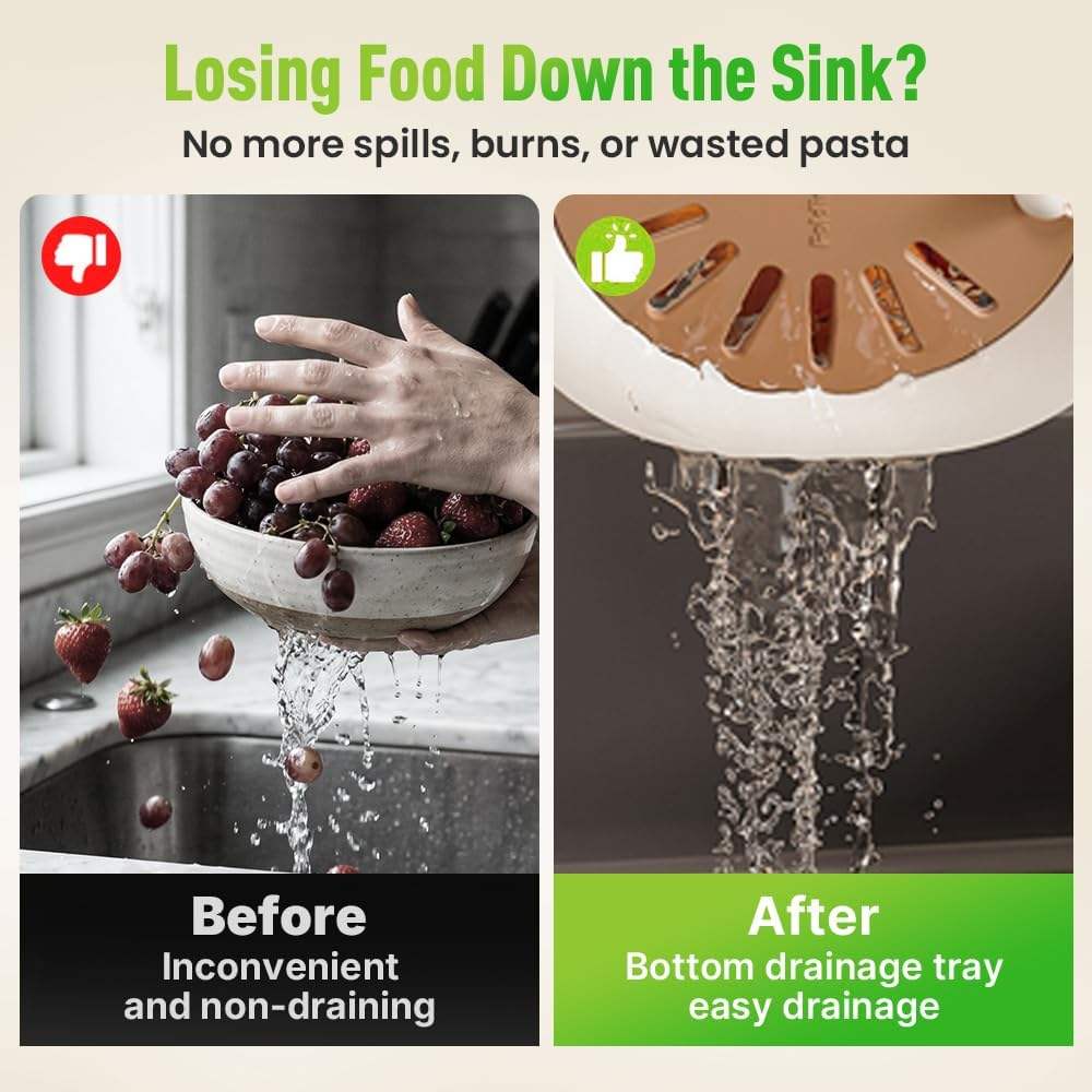 2-in-1 Foldable Kitchen Draining & Storage Basket