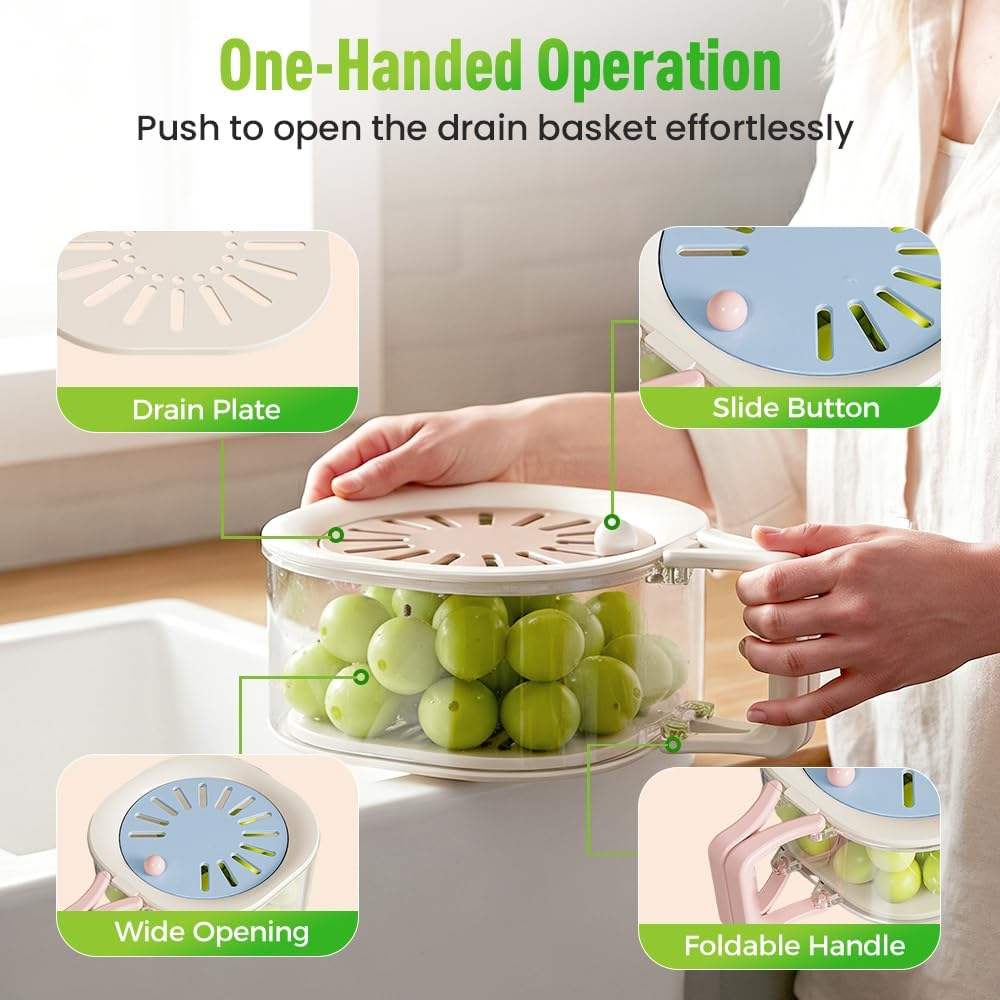 2-in-1 Foldable Kitchen Draining & Storage Basket