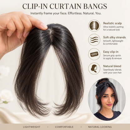 Omilah Clip-In Curtain Bangs